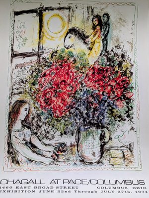 Large Lithograph Poster from Marc Chagall, 1974 for sale at Pamono