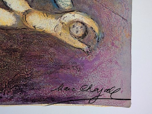 Large Nude Lithographic Daphnis and Chloe Poster from Marc Chagall