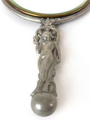 Pewter Hand Mirror by C.G. Hallberg, Stockholm, 1929 for sale at