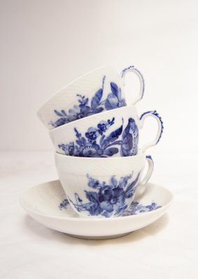 Vintage Blue Flower Blå Blomst Coffee Set from Royal Copenhagen