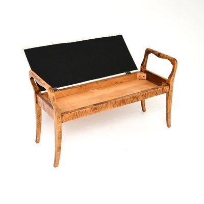 Antique Swedish Satin Birch Duet Piano Stool, 1900 for sale at Pamono