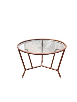 Stitched Leather Cocktail Table by Jacques Adnet, 1950s for sale