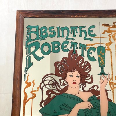 Vintage Art Nouveau Advertising Painted Mirror, 1980s for sale at