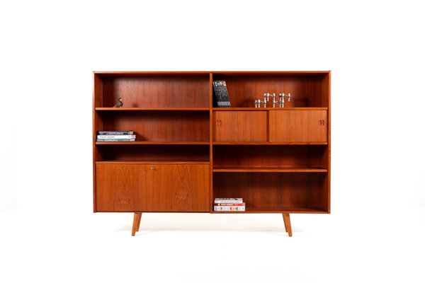 Mid-Century Modern Danish Teak Veneer Bookcase, 1960s for sale at