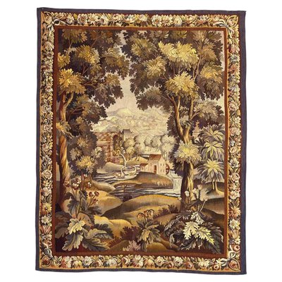 フランスアンティーク オービュッソン タペストリー 1800年代 板張り Antique French Aubusson Tapestry, 1890s for sale at Pamono