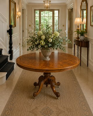Antique Victorian Six-Seater Oval Tilt-Top Centre Dining Table in
