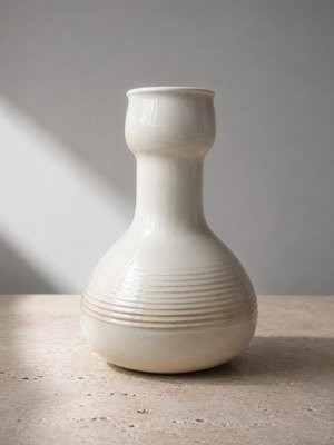 Mid-Century Modernist Incised Stoneware Bottle Vase by Franco Bucci for Pesaro Laboratory, 1970s — view 2