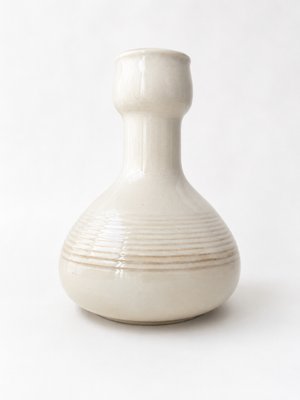 Mid-Century Modernist Incised Stoneware Bottle Vase by Franco Bucci for Pesaro Laboratory, 1970s — view 1
