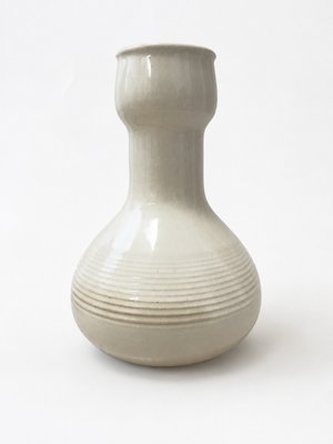 Mid-Century Modernist Incised Stoneware Bottle Vase by Franco Bucci for Pesaro Laboratory, 1970s — view 4