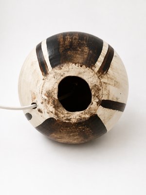 Mid-Century Portuguese Studio Pottery Op Art Spherical Table Lamp, 1970s — view 6