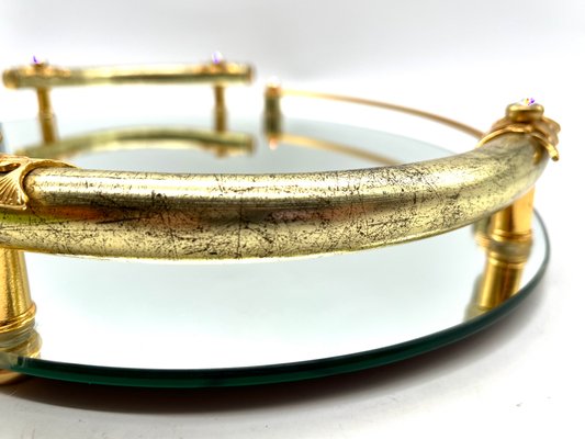 Hollywood Regency 24k Gold-Plated Mirrored Tray from Dimart Milano
