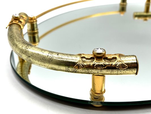 Hollywood Regency 24k Gold-Plated Mirrored Tray from Dimart Milano