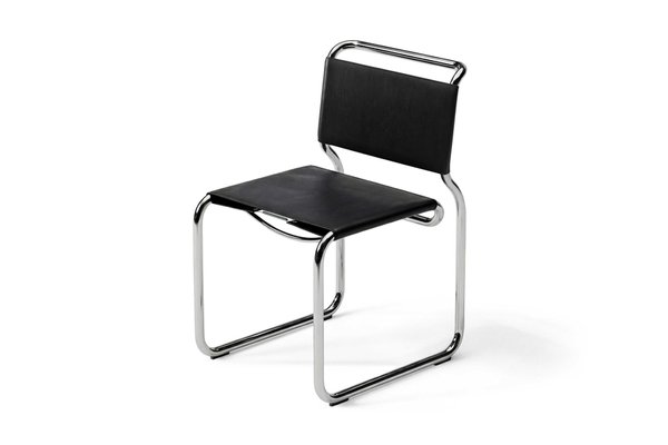 CH66 Metal and Leather Bauhaus Chair by Nicos Zographos for