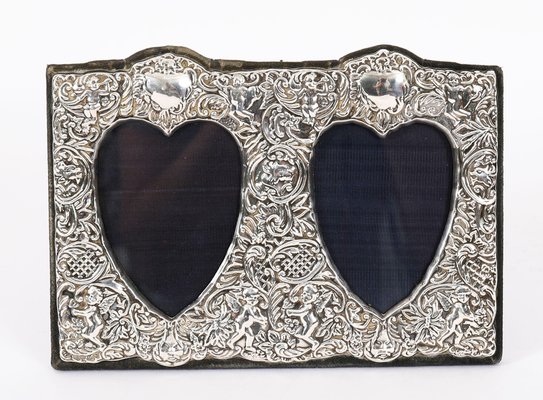 Vintage Sterling Silver Rectangular Twin Portrait Photo Frame