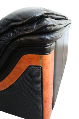 Vintage Two-Seater Sofa in Black Leather by Paolo Gucci for