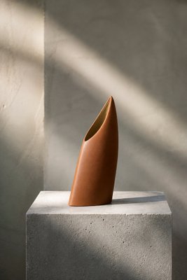 Mid-Century Modern German Red Stoneware Brick Vase from Asa Selection, 1980s
