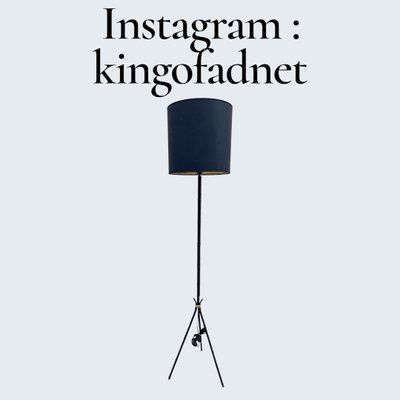 Stitched Leather Floor Lamp from Jacques Adnet, 1950s for sale at