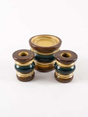 Scandinavian Modern Model KB 301 Candlesticks in Ceramic from Gabriel Sweden Rings, 1970s, Set of 3 — view 1
