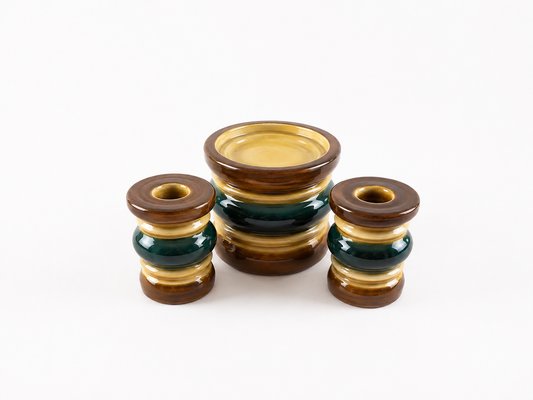 Scandinavian Modern Model KB 301 Candlesticks in Ceramic from Gabriel Sweden Rings, 1970s, Set of 3 — view 4