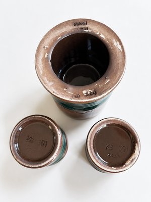 Scandinavian Modern Model KB 301 Candlesticks in Ceramic from Gabriel Sweden Rings, 1970s, Set of 3 — view 5
