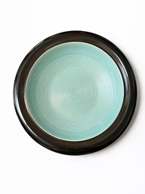 Postmodern Two-Tone Stoneware Centerpiece Bowl by Franco Bucci for Laboratorio Pesaro, 1970s — view 3