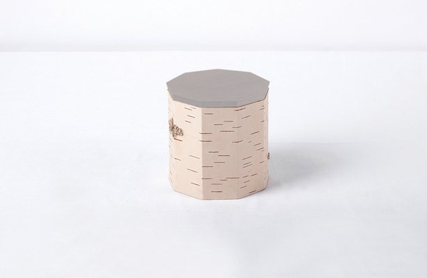 Plain Tuesa Container With Grey Lid By Anastasiya Koshcheeva For