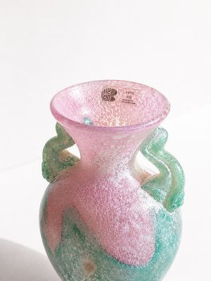 Murano Scavo Sommerso Glass Amphora Vase from Vetri Murano, 1980s — view 5