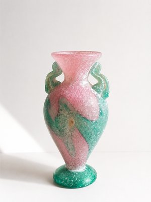 Murano Scavo Sommerso Glass Amphora Vase from Vetri Murano, 1980s — view 1
