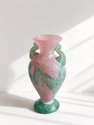 Murano Scavo Sommerso Glass Amphora Vase from Vetri Murano, 1980s — view 4