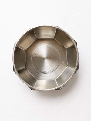 Vintage French Pewter & Glass Flower Frog Vase from Étains du Manoir, 1980s — view 6