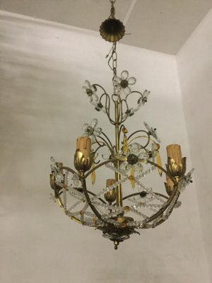 Vintage Chandelier With Beads And Crystal Flowers For At Pamono Vintage Chandelier With Beads And Crystal Flowers 10