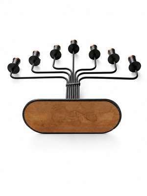 Seven-Arm Candelabra in Black Metal and Copper attributed to Gunnar Ander for Ystad-Metall, Sweden, 1960s — view 5