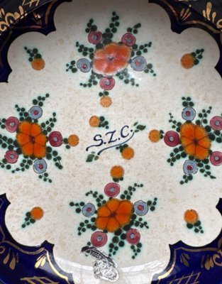 Vintage Decorative Ceramic Bowl with René Floral Motif by Regina Gouda, 1950s — view 3