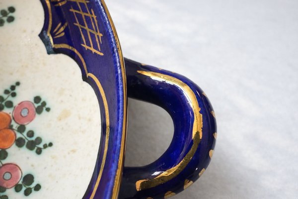 Vintage Decorative Ceramic Bowl with René Floral Motif by Regina Gouda, 1950s — view 2