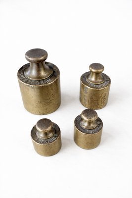 Antique Letter Scale with Brass Weights from D.R.G.M. Pendulum, Germany, 1900s, Set of 5 — view 6