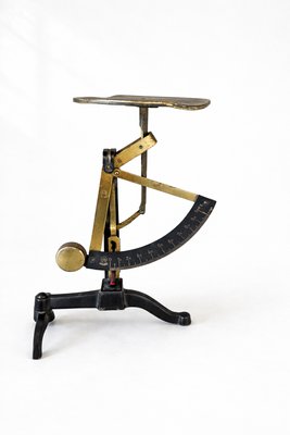 Antique Letter Scale with Brass Weights from D.R.G.M. Pendulum, Germany, 1900s, Set of 5 — view 3