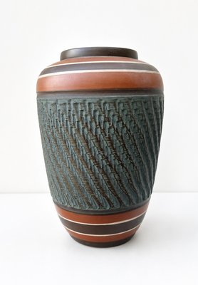 Large Handcrafted West German Sgraffito Ceramic Vase by Bay Keramik, 1960s — view 1