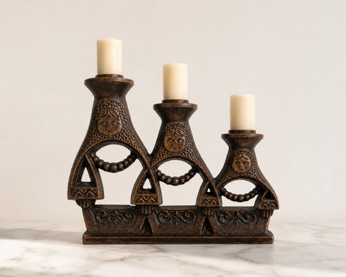 Brutalist Cast Iron Matryoshka Russian Doll Candleholder, Soviet, 1960s — view 2