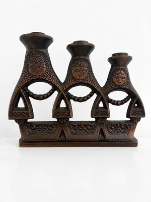 Brutalist Cast Iron Matryoshka Russian Doll Candleholder, Soviet, 1960s — view 1