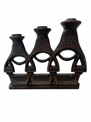 Brutalist Cast Iron Matryoshka Russian Doll Candleholder, Soviet, 1960s — view 4