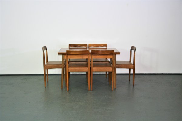 Tavolo Da Pranzo Allungabile Con Sedie Di Lübke Anni 60 Set Di 7