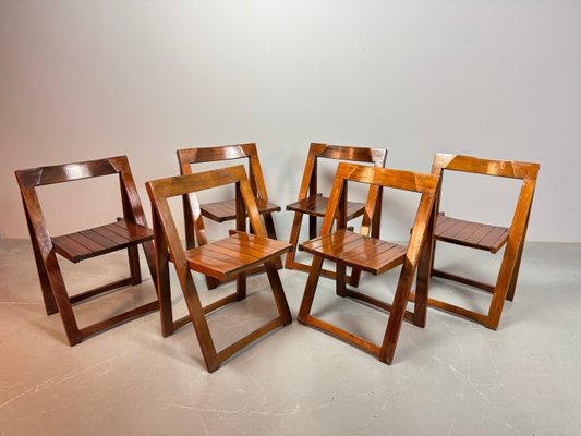 Moderne italienische Mid-Century Klappstühle von Aldo Jacober, 1960er, 6er Set bei Pamono kaufen