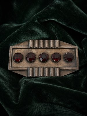 Erte · Geometric Bronze Brooch — view 2