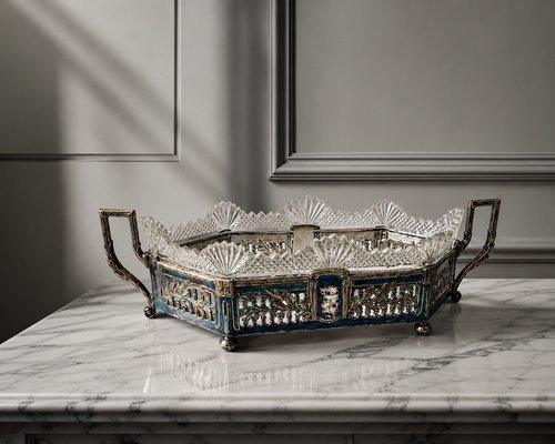French, maker unknown · Silver-Plated Cut-Glass Jardinière — view 2