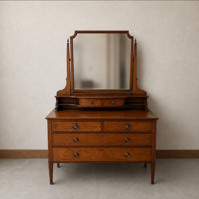 Dressing Table with Mirror in Wood