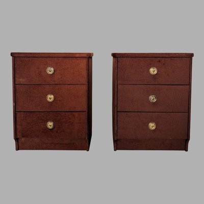 Moderne Mid-Century Velours Nachtschränke, 1960er, 2er Set