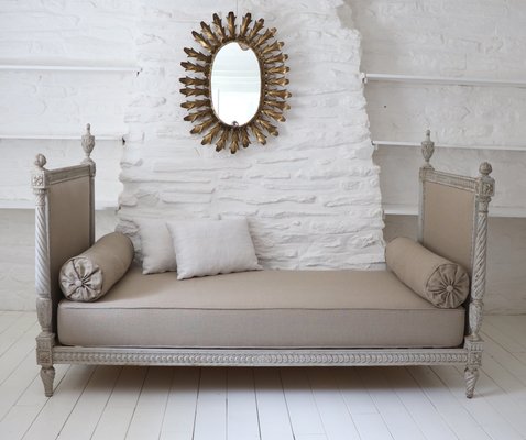 Schlafsofa im Louis XVI Stil und Französischem Leinen bei Pamono kaufen