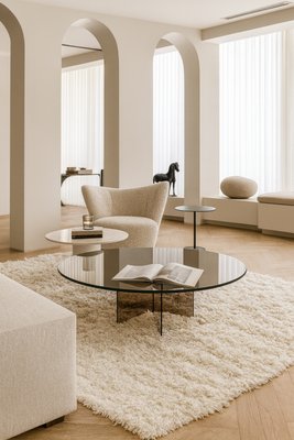 Runder Couchtisch aus Bronziertem Glas von Lebanto bei Pamono kaufen