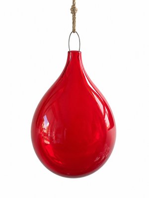 Large Vintage Red Blown Murano Glass Hanging Sphere by Nason