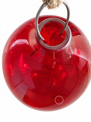 Large Vintage Red Blown Murano Glass Hanging Sphere by Nason